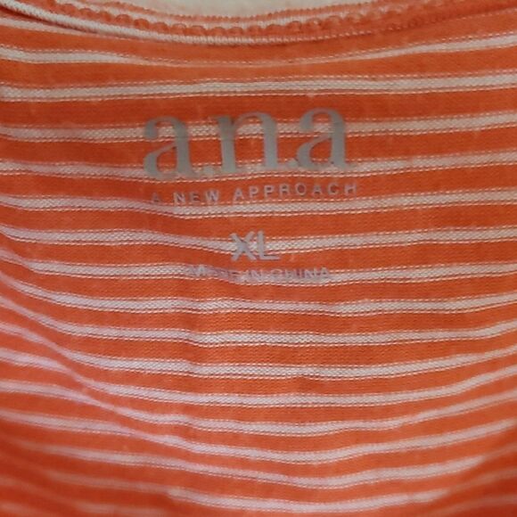 a.n.a Womens XL Coral Striped Blouse with Tie Shoulders 🌏5/$10🌏 - Picture 2 of 6